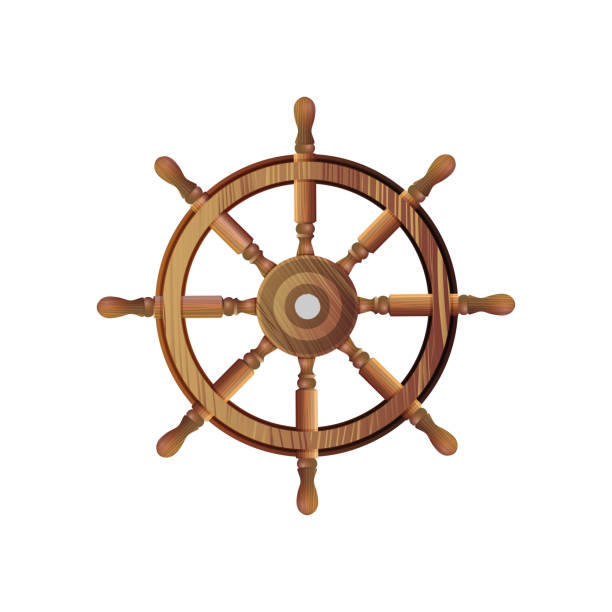 istock The steering wheel of the ship isolated on a white background for your creativity 1302109447