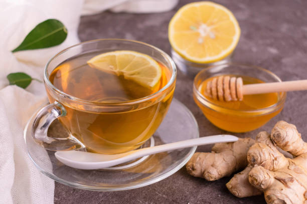 istock Healthy tea with ginger, lemon and honey. Close-up. 1302111025