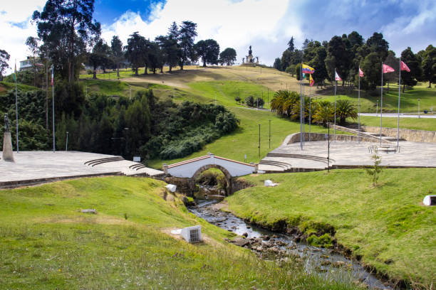 The famous historic Bridge of Boyaca in Colombia. The Colombian independence Battle of Boyaca took place here on August 7, 1819. The famous historic Bridge of Boyaca in Colombia. The Colombian independence Battle of Boyaca took place here on August 7, 1819. boyacá department photos stock pictures, royalty-free photos & images