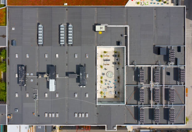 istock Top view of a business building, space for break 1302121385