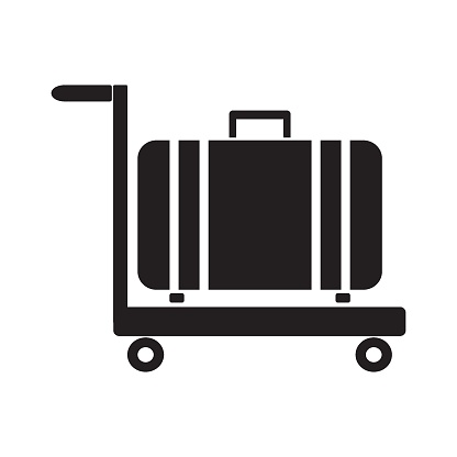Luggage transport trolley symbols