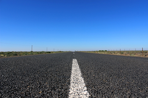 R27 country road in the Northern Cape province of South Africa.