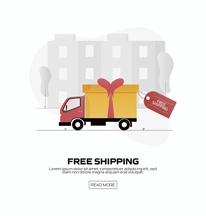 Modern flat design concept of free shipping with.