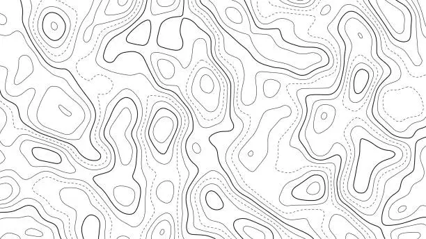 Vector illustration of Vector contour topographic map background. Topography and geography map grid abstract backdrop. Business concept. Vector illustration