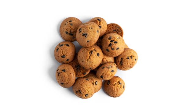 istock Chocolate chip cookies isolated on white background 1302132550