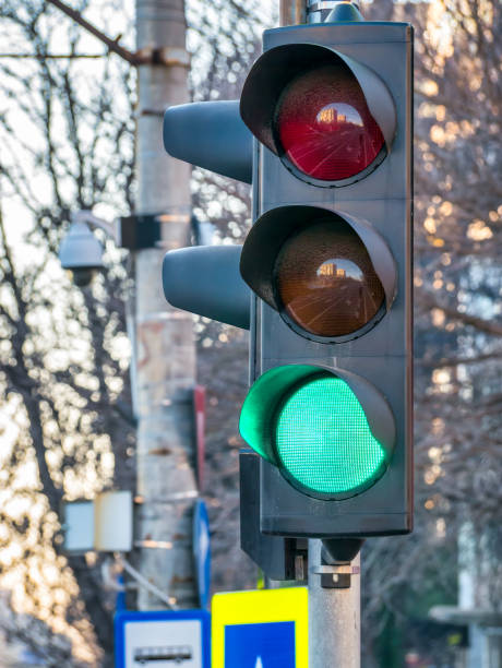 istock Traffic light showing the color green 1302135873