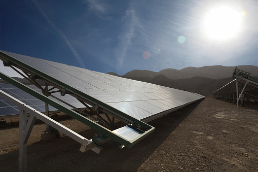 A row of solar panels near Delta Colorado