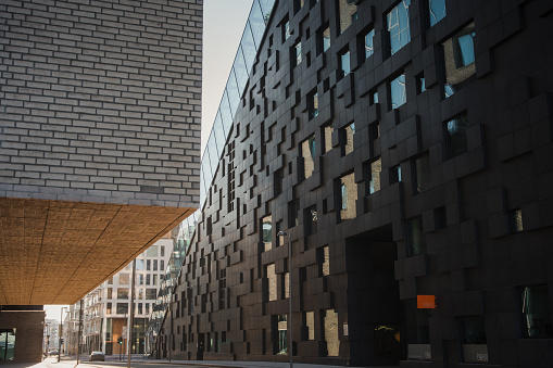 February 13-2021. Oslo, Norway: Modern architecture at Barcode area in Oslo, Norway.