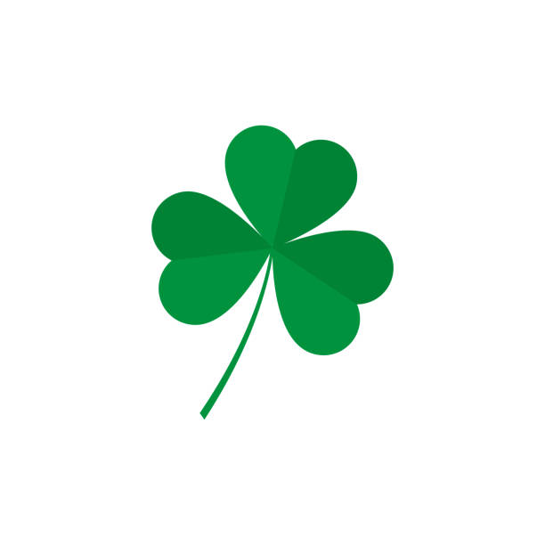 Good luck clover or four leaf clover flat vector icon for apps and websites isolated on white background. Good luck clover or four leaf clover flat vector icon for apps and websites isolated on white background.Eps 10 irish shamrock stock illustrations