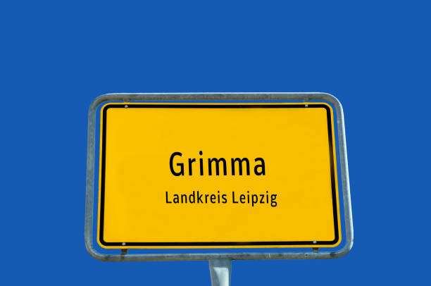 Entrance sign to Grimma in Saxony germany