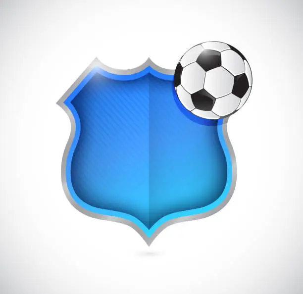 Vector illustration of Soccer ball team shield illustration design