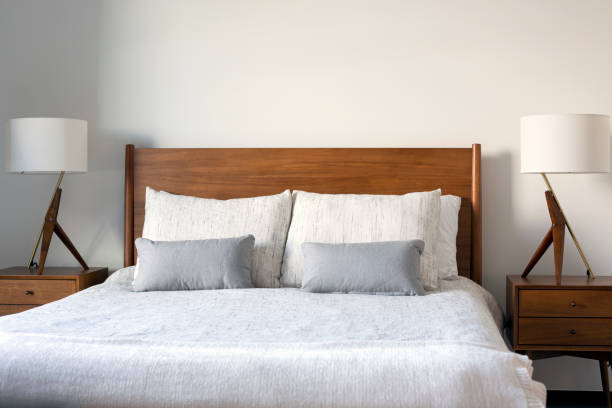 istock Bed and pillows in the bedroom. 1302146695