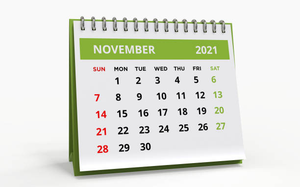 istock Standing Desk Calendar November 2021 1302146879