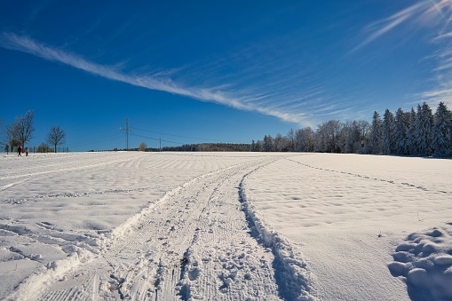 snowy landscape in Thuringia in winter