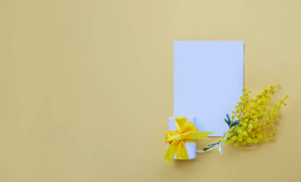 istock Top view of a white card mockup 1302154622