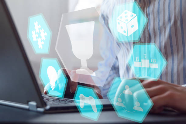 games and learning concept, gamification in business processes