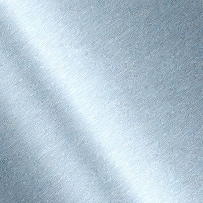 Shiny brushed metal background texture. Polished metallic steel plate. Sheet metal glossy shiny silver blue