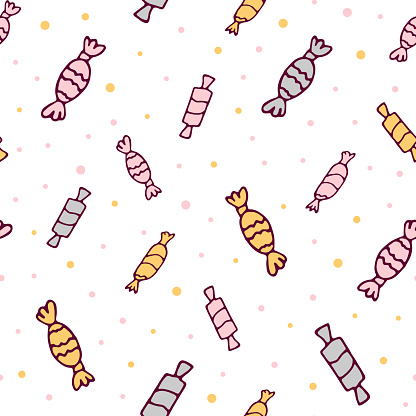 Multicolored Candy Pattern Pastel Colors Pattern Candy On Whitepattern ...