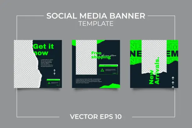 Vector illustration of Urban Social Media Post Template