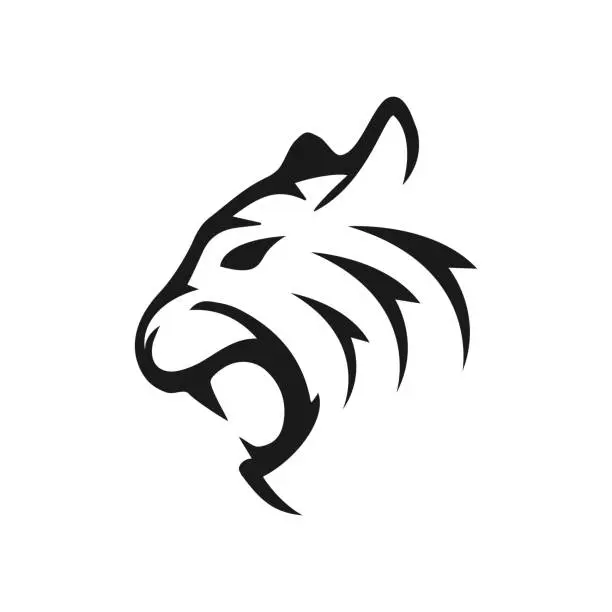 Vector illustration of cool vector tiger head logo symbol company icon design illustration