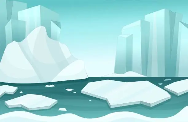 Vector illustration of Illustration of a winter arctic