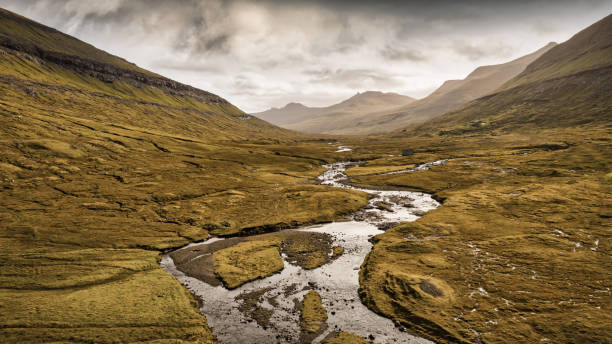 istock Panorama Saksun Valley Svarta River Faroe Islands Streymoy Island Drone View 1302201780