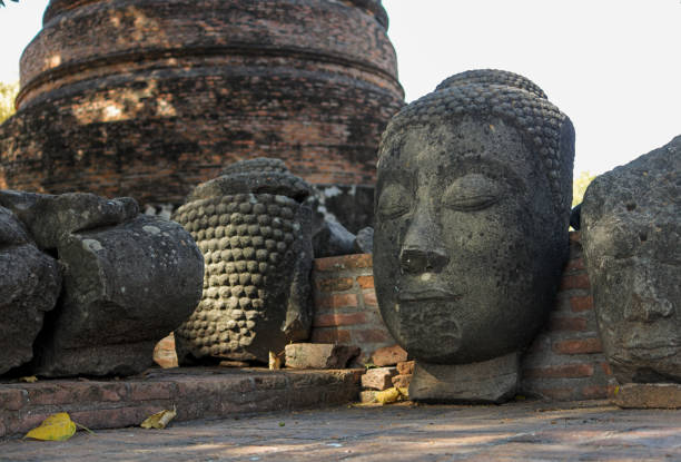 Head of the Buddha at Wat Ratchaburana, Ayuthaya, Thailand.