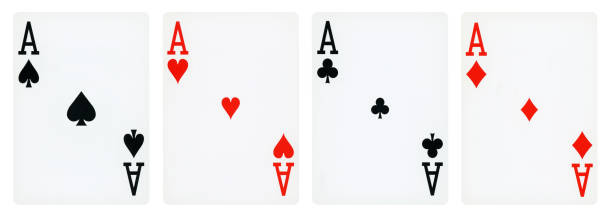 istock Four Aces playing cards - isolated on white 1302206862