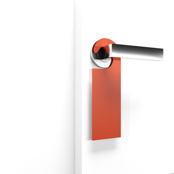 istock Do not disturb sign on the door handle. 3d render 1302212856