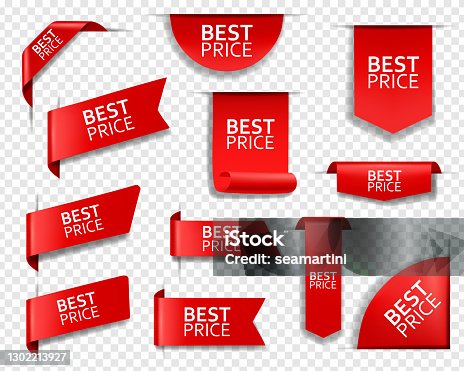 istock Best price web tag, banner and corners 3d vectorx 1302213927