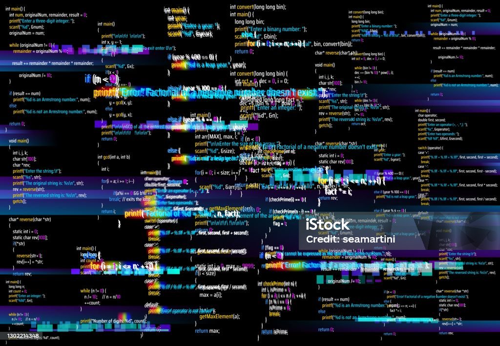 Abstract Background With Glitched Program Code Stock Illustration ...