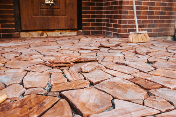 istock Decorative sturdy concrete tiles for walkways, patios and backyard parking 1302215191