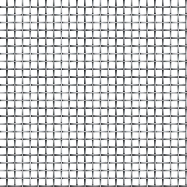 Seamless metal grid. Seamless metal grid microphone texture isolated on white background.  Vector illustration. metal grate stock illustrations