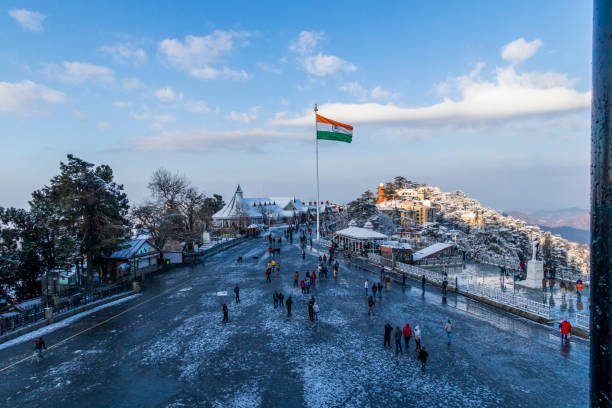 Latest views of Snowfall in Shimla Shimla is the capital of the northern Indian state of Himachal Pradesh, in the Himalayan foothills. Once the summer capital of British India, it remains the terminus of the narrow-gauge Kalka-Shimla Railway, completed in 1903. It’s also known for the handicraft shops that line The Mall, a pedestrian avenue, as well as the Lakkar Bazaar, a market specializing in wooden toys and crafts. shimla stock pictures, royalty-free photos & images