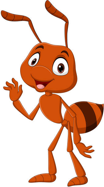 Cartoon Funny Ant Waving Hand Stock Illustration - Download Image Now - Ant,  Cartoon, Animal Antenna - iStock