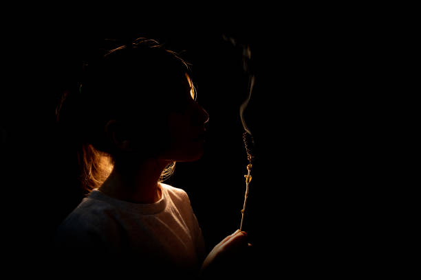 istock Little girl portrait with back light 1302227464
