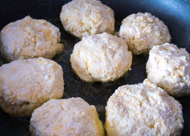 istock Homemade cheesecakes fried on the pan. 1302228196