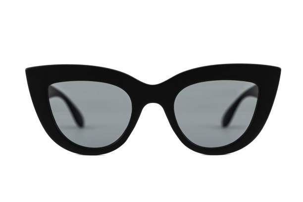 istock Black Cat Eye Sunglasses with Clear Lenses Isolated on White 1302229599