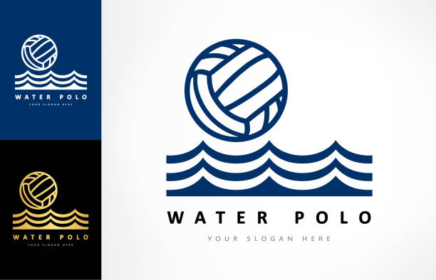 Water polo vector. Ball and wave. Sport design. Water polo vector. Ball and wave. Sport design. water polo stock illustrations