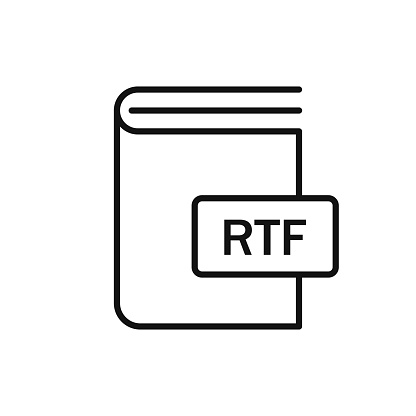 Book RTF format icon. Vector illustration
