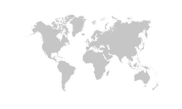 mapa świata na białym tle. - map continents earth europe stock illustrations