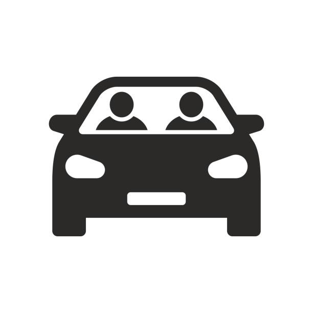 fahrgemeinschafts-symbol. car-sharing. roadtrip. - drive stock-grafiken, -clipart, -cartoons und -symbole