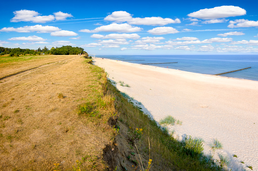 Vacations in Poland - cliff on the Baltic Sea in Trzesacz, small tourist resort in west pomeranian voivodeship