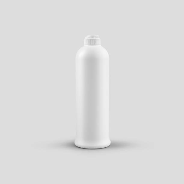 istock Mockup matte plastic bottle with flip top cap, packaging for gel, shampoo, lotion, isolated on background. 1302243410