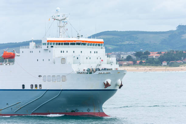 istock front of a transport ship at sea 1302243477