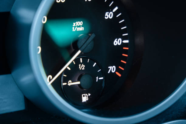 istock Partial View of the Tachometer in the Dashboard with Reflection 1302243600