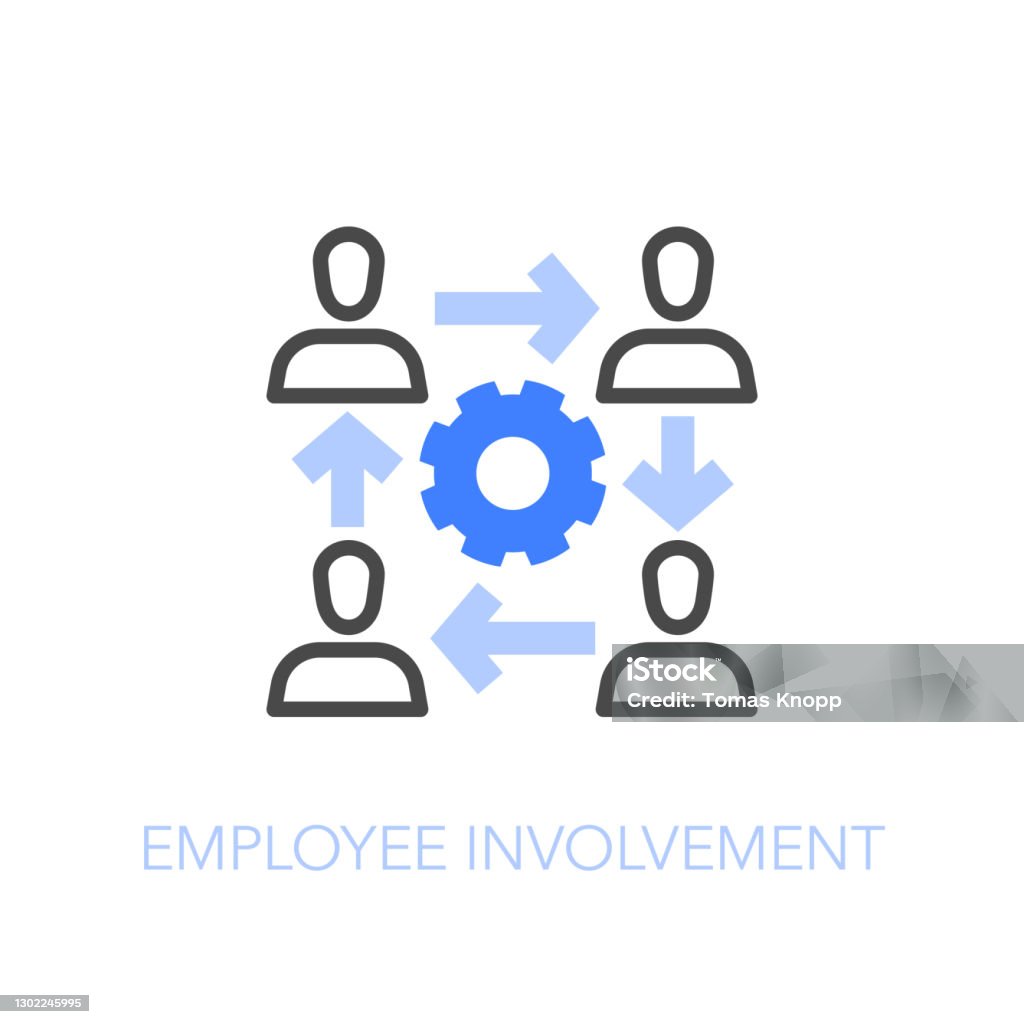 Employee Involvement Symbol With Employees In Working Process Stock ...
