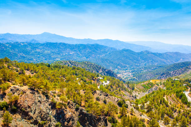 istock Panoramic landscape with mountain and green hills 1302248541