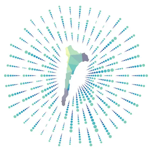 Vector illustration of Shape of Ko Samet, polygonal sunburst.