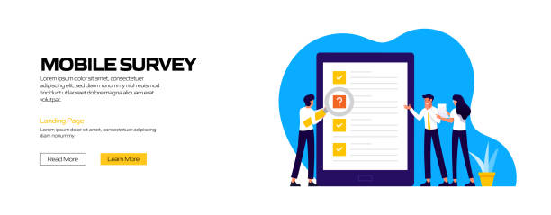 istock Mobile Survey Concept Vector Illustration for Website Banner, Advertisement and Marketing Material, Online Advertising, Business Presentation etc. 1302251865